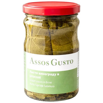 Листя винограду Assos Gusto в розсолі 660 г (8698943872253)