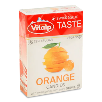 Льодяники Vitalp зі смаком апельсину без цукру (25г)