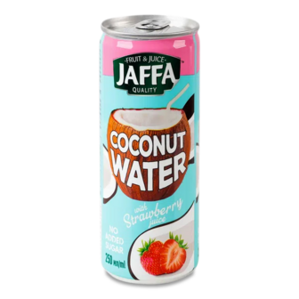 Вода кокосова Jaffa з соком полуниці з/б (250мл)