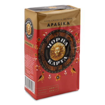 Кава арабіка в упаковці ТМ Чорна карта, 230г