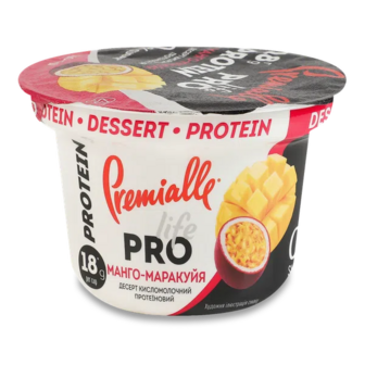 Десерт Premialle Life PRO Protein манго-маракуйя 10% стакан (160г)