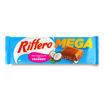 Шоколад молочний Riffero Mega з кокосовою стружкою
