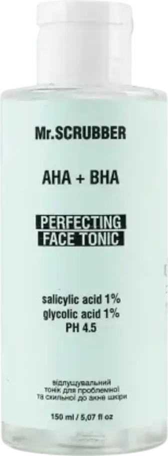 Тонік Mr.Scrubber AHA+BHA Відлущувальний для проблемної та схильної до акне шкіри 150 мл