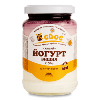 Йогурт «Лавка традицій» «Своє» вишня 2,5% 180г (180г)