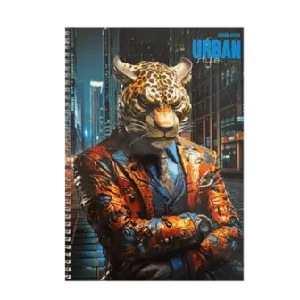 Блокнот на пружині А4 Офіс Центр Fierce tiger 96 аркушів клітинка офсет ОС-96004