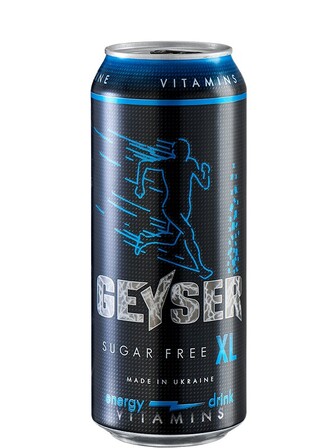 Енергетичний напій Гейзер, Без цукру XL / Geyser, Sugar Free XL, Volynski Browar, з/б, 0.5л