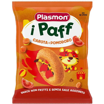Снеки кукурудзяні Plasmon Baby Puffs з морквою та томатами, 15 г