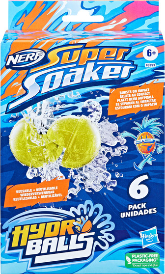 Набір іграшковий водяний Hasbro Nerf Super Soaker Hydro Balls, 6 шт (F6393)
