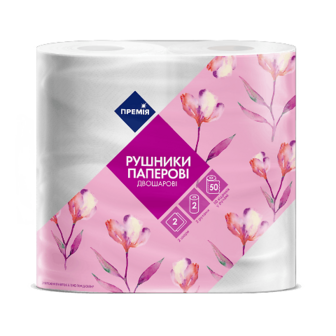 Рушники паперові  «Премія»® 2 шари 50 арк. 2шт