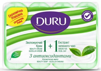 Мило Duru з антиоксидантами крем+зелений чай 4шт*80г