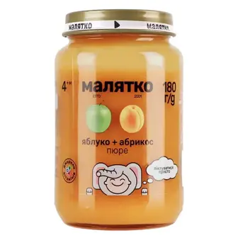 Пюре фруктове Малятко 180 г Яблуко-абрикос