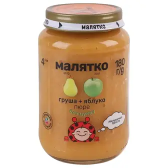 Пюре фруктове Малятко 180 г Груша-яблуко