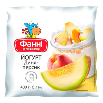 Йогурт Фанні Диня-персик 1% 400 г (4823065732732)