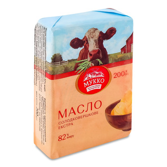 Масло Мукко Екстра солодковершкове 82% 200 г (4820250621246)