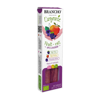Солодощі Brancho Organic Яблуко-ожина роли плодово-ягідні 20 г (4820251110268)