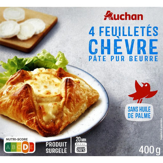 Виріб з листкового тіста Auchan з козячим сиром заморожений 400 г (3596710527816)