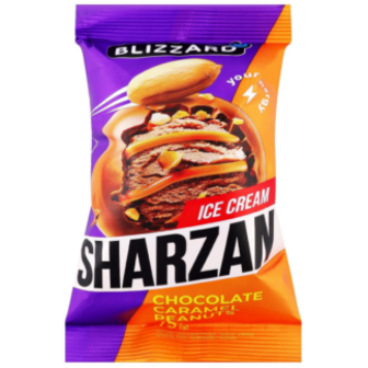 Морозиво Blizzard Ескімо Sharzan Шоколад-карамель-арахіс 75г