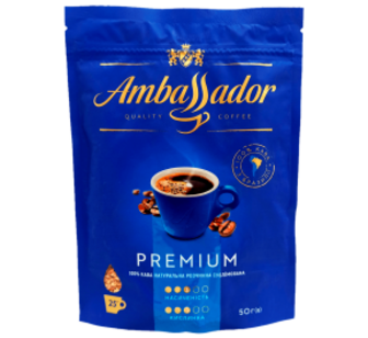 Кава Ambassador Premium розчинна 50г пак