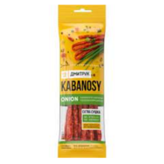 Снеки Kabanosy Onion зі свинини з цибулею 80г