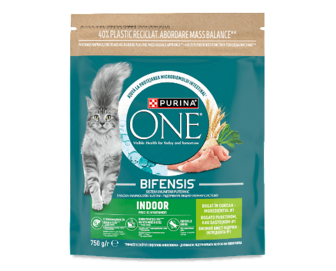 Корм для котів ONE Indoor з індичкою сухий (750г)