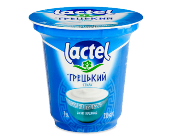 Йогурт Lactel Грецький стиль вершковий 7%, стакан (230г)