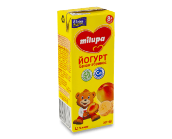 Йогурт Milupa банан-абрикос з біфідобактеріями 2,1% т/п (207г)