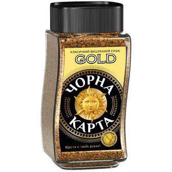 Кава розчинна Чорна Карта Gold 95 г банка