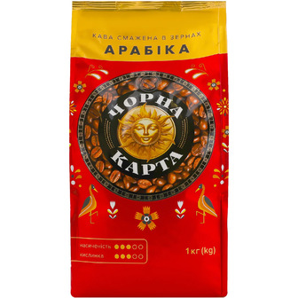 Кава в зернах Чорна Карта Арабiка 1 кг