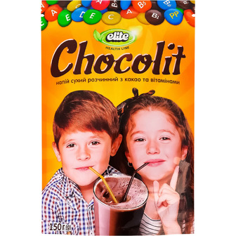 Напій розчинний з какао та вітамінами Elite Chocolit сухий в гранулах 150 г