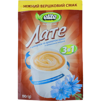 Напій розчинний Elite Латте 3в1 з цикорієм 190 г