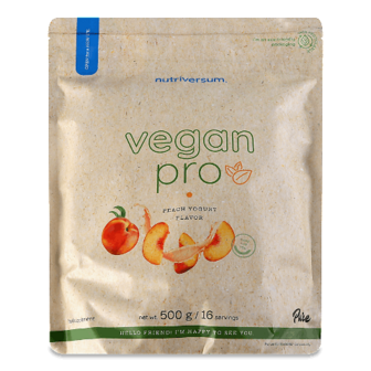 Дієтична добавка Nutriversum Vegan Pro Веганський білок зі смаком персикового йогурту 500г (500г)