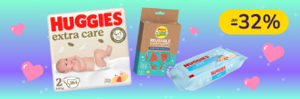 До -32% на підгузки і вологі серветки Huggies