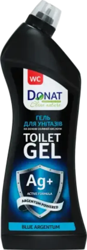 Засіб для чищення унітаза Donat Clean Nature Blue Argentum на основі соляної кислоти 750 мл