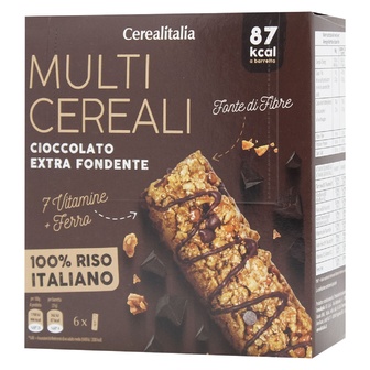 Батончик Мультизерновий Day By Day Чорний Шоколад з Вітамінами і Мінералами Cerealitalia 126 г