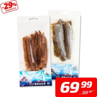 Путасу, соломка або філе, солоно-сушена, ТМ «Iceberg», 90 г