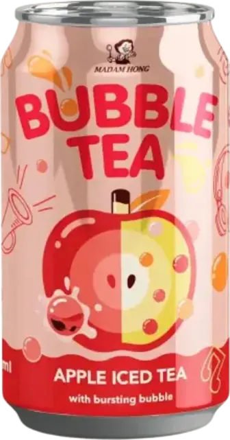 Напій соковмісний Madam Hong Bubble Tea Apple Iced Tea Яблучний чай з кульками 320 мл