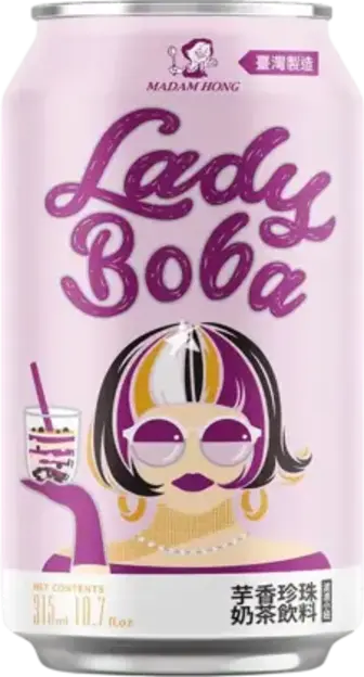 Напій молочний Madam Hong Lady Boba Taro Bubble Tea Таро з кульками тапіоки 315 мл