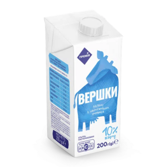 Вершки «Премія»® ультрапастеризовані 10% (0,2кг)