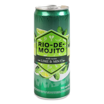 Напій Rio-de-mojito лайм-м'ята безакогольний сильногазований з/б (0,33л)