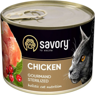 Корм Savory з куркою вологий для стерилізованих котів 200г