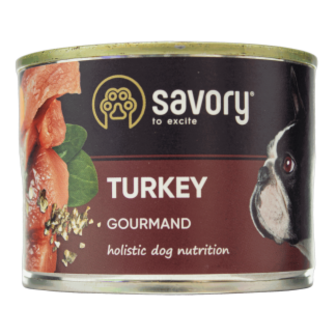Корм Savory Dog Gourmand паштет з індичкою вологий для дорослих собак усіх порід 200г