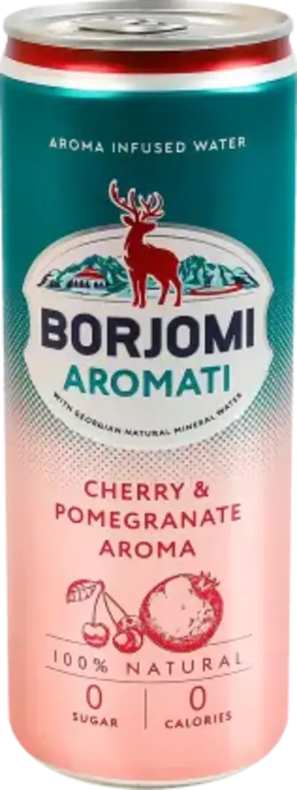 Напій Borjomi Aromati безалкогольний сильногазований з ароматом вишні та гранату 330 мл