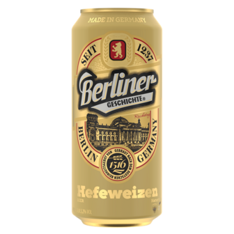 Пиво 0,5 л Berliner Geschichte Hefeweizen світле пшеничне нефільтроване 5,2% об ж/б Німеччина 