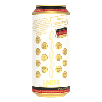 Пиво 0,5 л NoAd.Beer Lager світле фільтроване пастеризоване 4,1% об ж/б Німеччина 