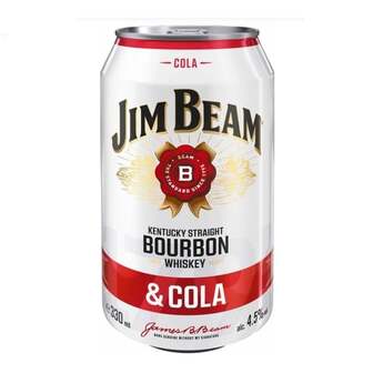 Напій 0,33 л слабоалкогольний Jim Beam Bourbon & Cola 4,5% об з/б 