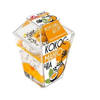 Морозиво 150 г Ласунка десерт зі смаком "кокос-манго-чіа" пл/стак 