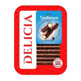 Вафельні трубочки 250 г Delicia Мілк-шейк п/уп 