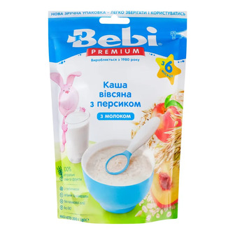 Дитяча молочна каша Bebi Premium Вівсяна з персиком, 200 г