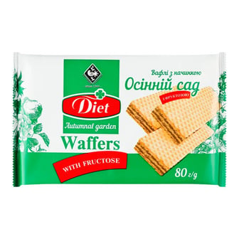 Вафлі Житомирські ласощі Diet Осінній сад з фруктозою 80 г (4820195098035)
