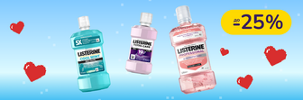 До -25% на ополіскувачі для ротової порожнини Listerine